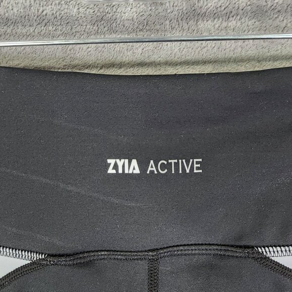 Womens Black Zyia Active Leggings Gray Brown Peach Colorblock Size 6-8 - Picture 7 of 12